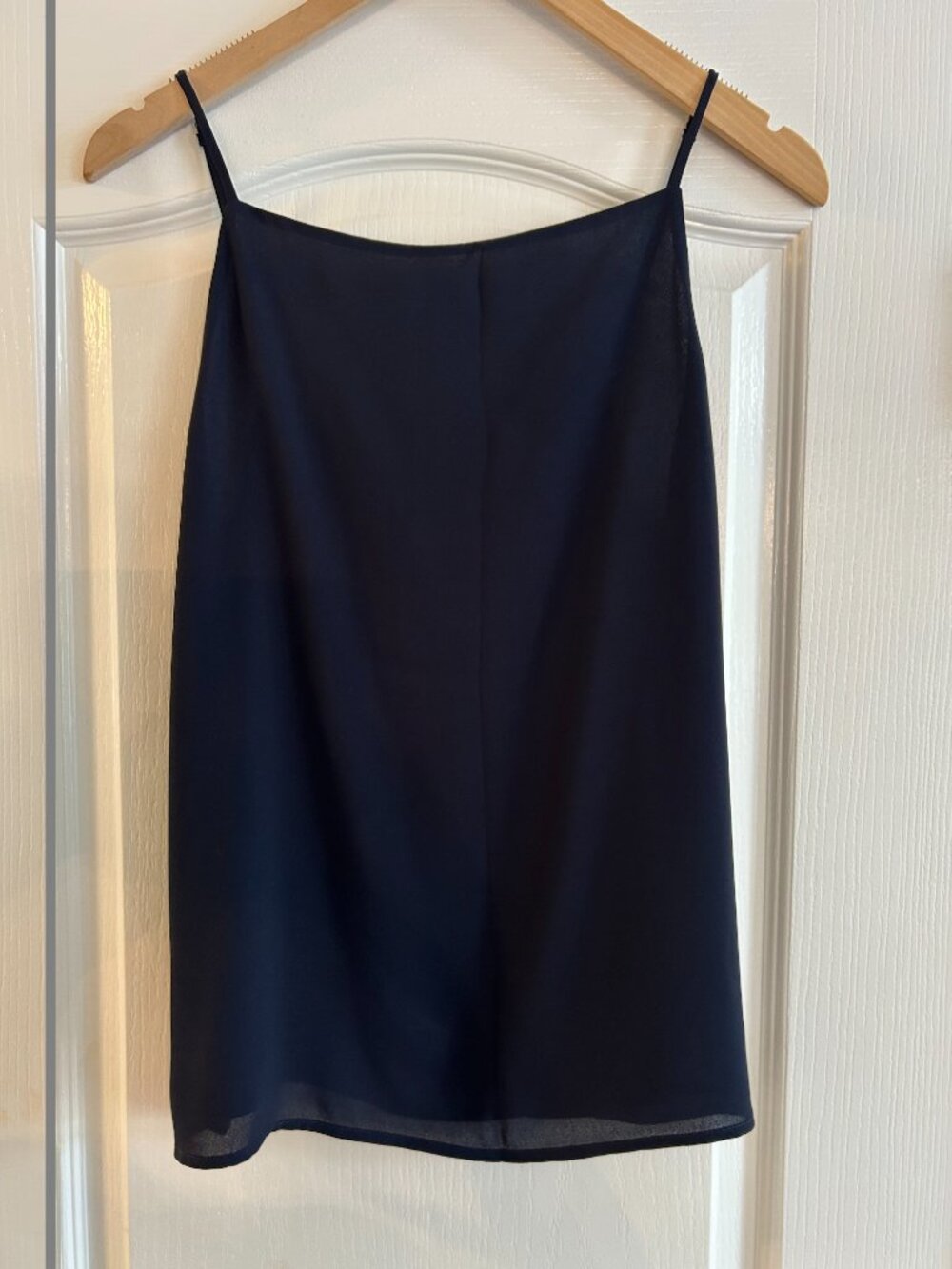 NEW Navy Blue LOFT Lined Tank Top Adjustable Straps Elastic Back Neckline M NWT